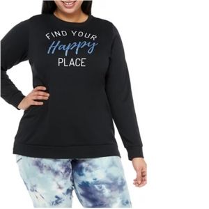 New Directions Studio Curvy Long Sleeve Graphic Lightweight Sweatshirt